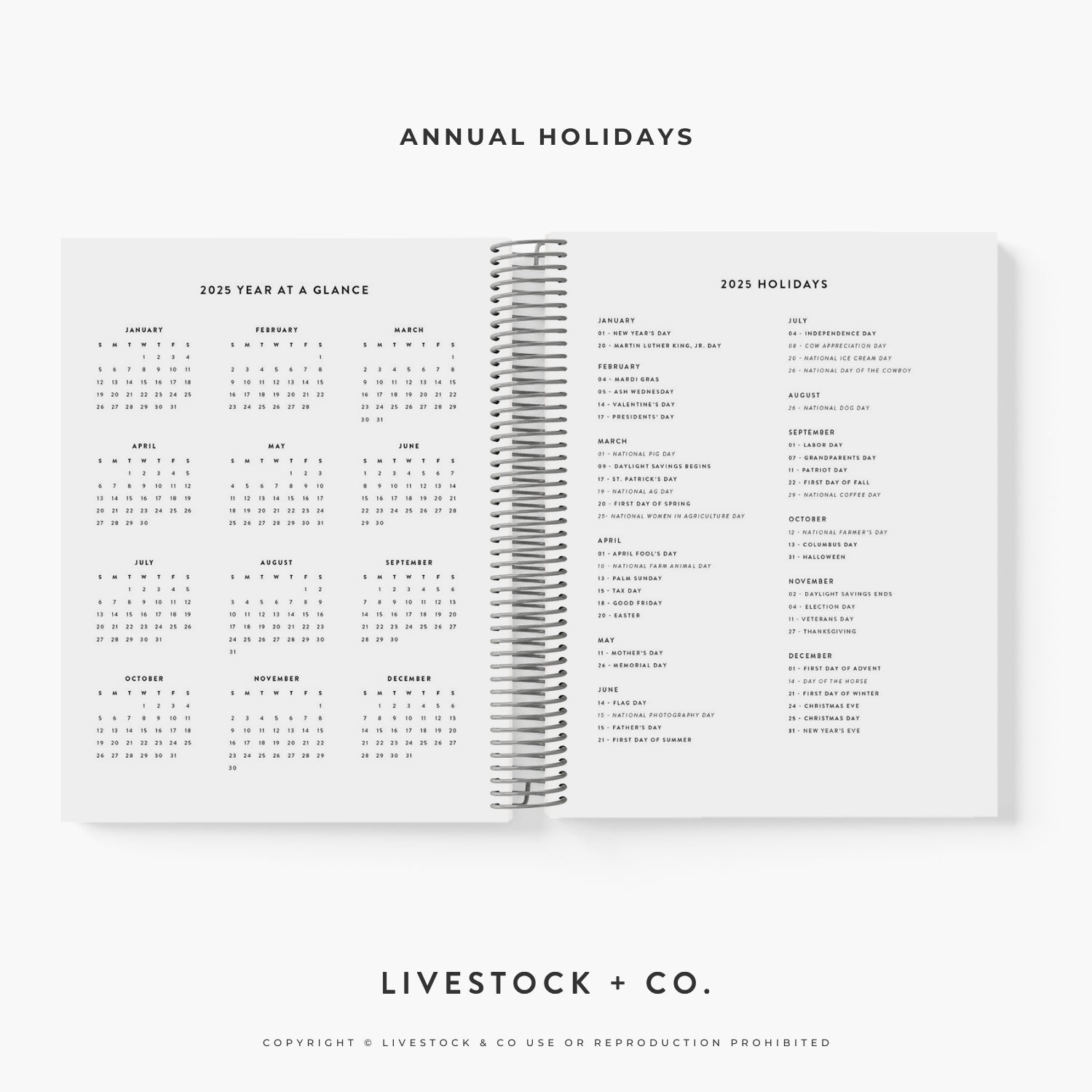 Custom Made Daily Planner - Bold Blooms Stock Show Livestock - Livestock &amp; Co. Boutique